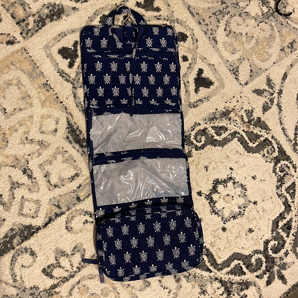 Turtle design navy blue Vera Bradley travel bag